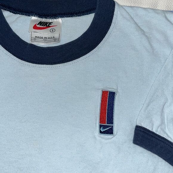 VTG VINTAGE PHIL KNIGHT NIKE ORANGE TAG T SHIRT 1978-1983 CLASSIC RETRO SKY BLUE - Picture 2 of 7